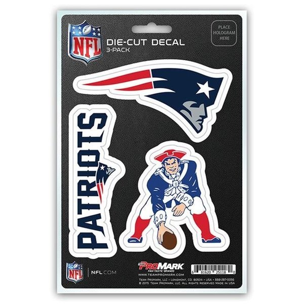 Promark Pro Mark DST3NF18 New England Patriots Decal - Pack of 3 DST3NF18